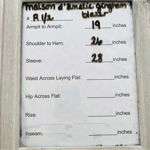 Maison d’ Amelie Black-White Classic Gingham Plaid Double Breasted Blazer Small - Picture 8 of 8